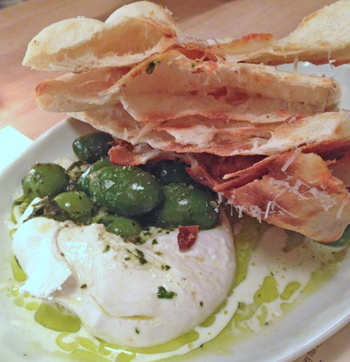 Indaco's burrata with olives